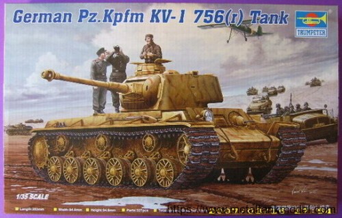 [开盒评测]号手-1/35苏联KV-1 756(R)重型坦克(德军缴获版)(00366)-封绘及总览