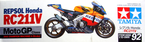[开盒评测]田宫-1/12 REPSOL HONDA RC211V 2002年版摩托(14092)-封绘及总览 - 第5张  | 制作坦克模型记录