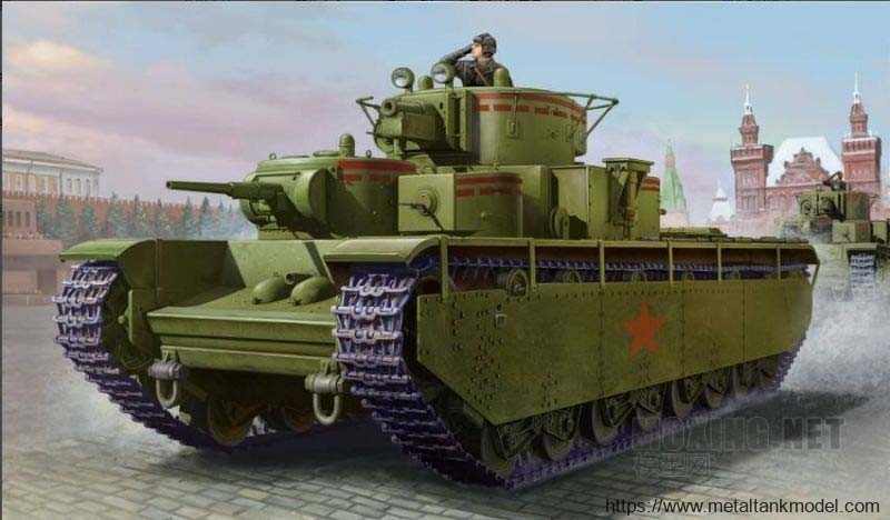 [开盒评测]HOBBYBOSS-1/35苏联T-35(早期型)(83841)-封绘及简介