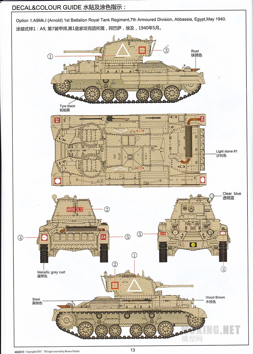 [模型网评测]威骏(CB35149)-1/35英国A9/A9CS巡洋坦克-简介及开盒 - 第14张  | 制作坦克模型记录