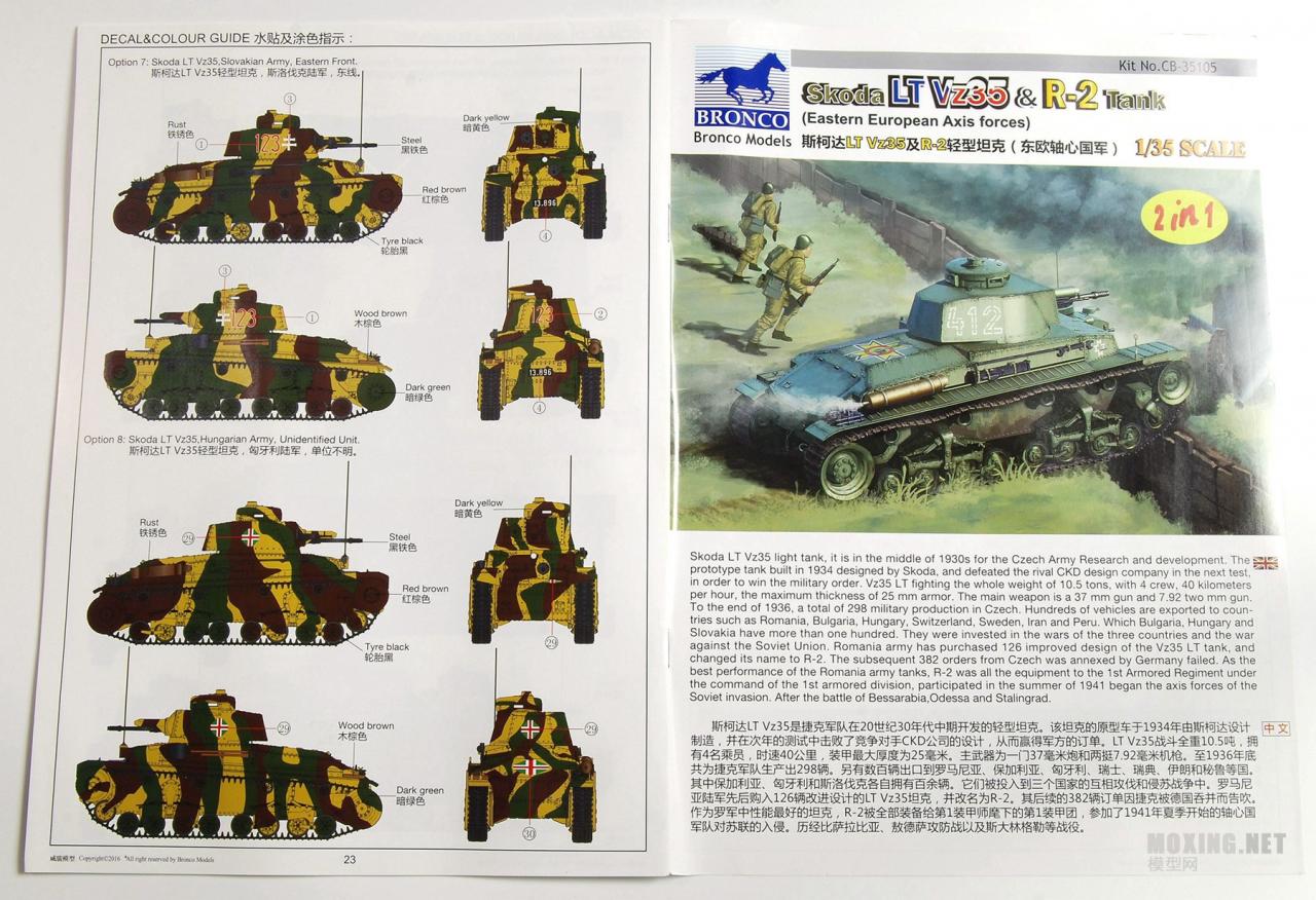 [模型网评测]威骏(CB35105)-1/35斯柯达LTVz35及R-2轻型坦克(东欧轴心国军)-简介 - 第1张  | 制作坦克模型记录